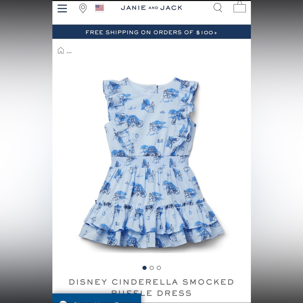 DISNEY CINDERELLA SMOCKED RUFFLE DRESS by Janie and Jack